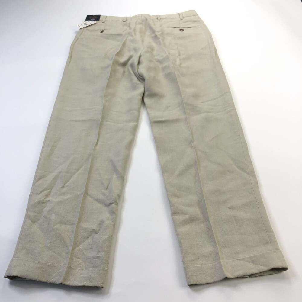 Brooks Brothers Baird McNutt Irish Linen NEW 36 (Fits 36W 30L) Dress Pants Khaki